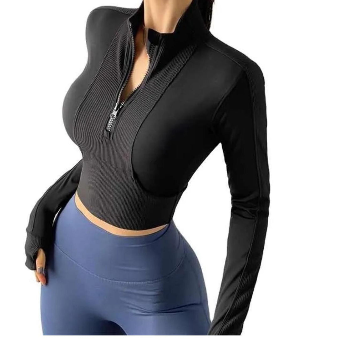 Fitted Yoga Zipper Top