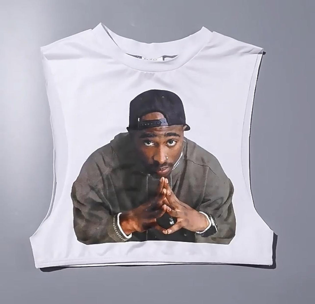2Pac Graphic Fitted Crop Top